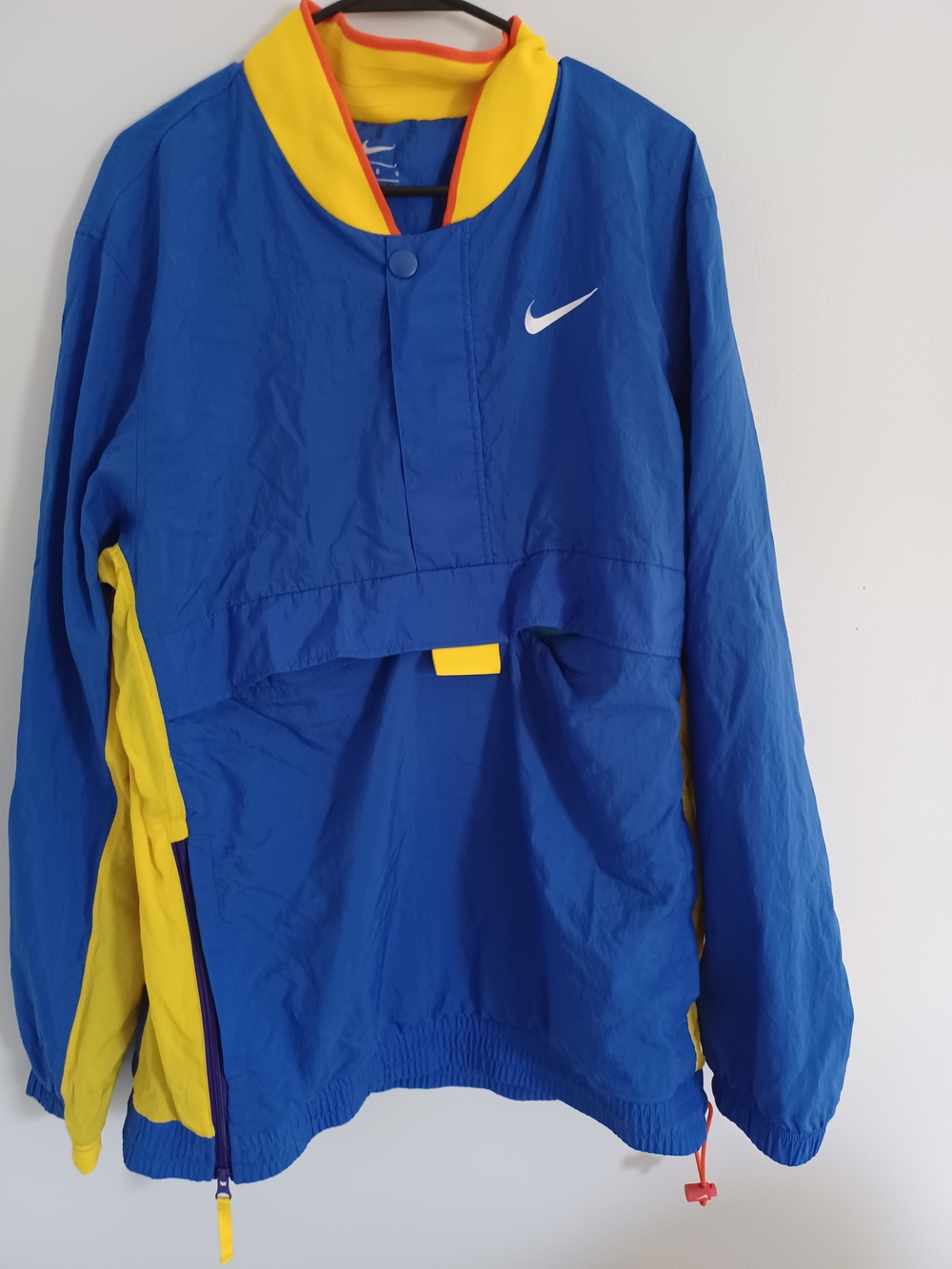 Nike Blue and Yellow Pullover Windbreaker Jacket